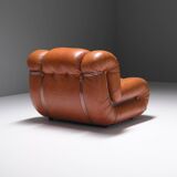 Velasquez Vintage Lounge Chair in Cognac Leather by Mimo Padova Italy