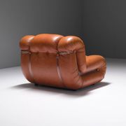 Velasquez Vintage Lounge Chair in Cognac Leather by Mimo Padova Italy