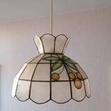 Vintage mother-of-pearl pendant with cherry pattern