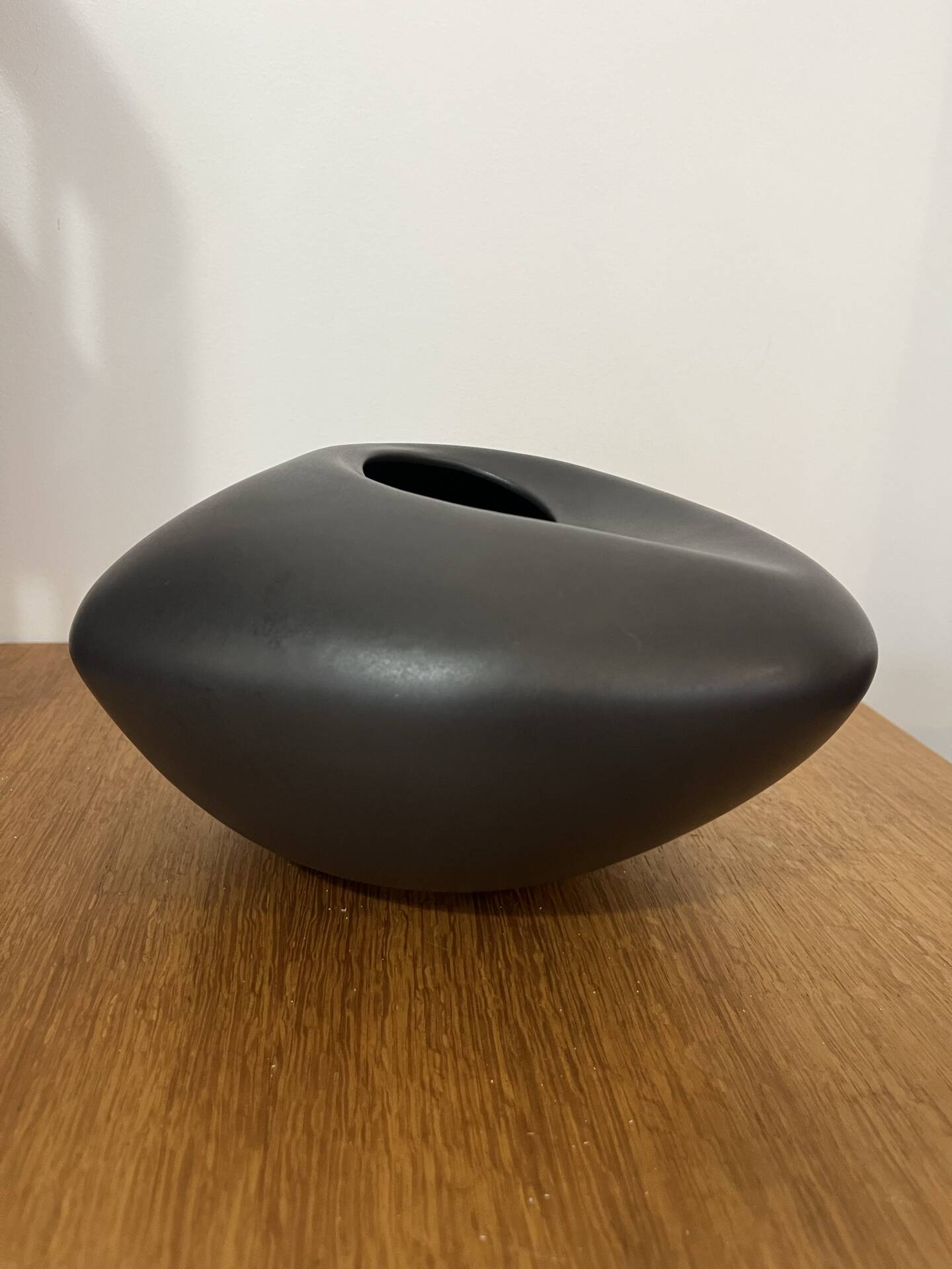 Matte black ceramic pebble vase IKEA Vintage