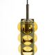 1960s Space Age pendant lamp by Temde made of glass and nickel-plated metal