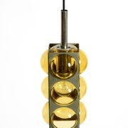 1960s Space Age pendant lamp by Temde made of glass and nickel-plated metal