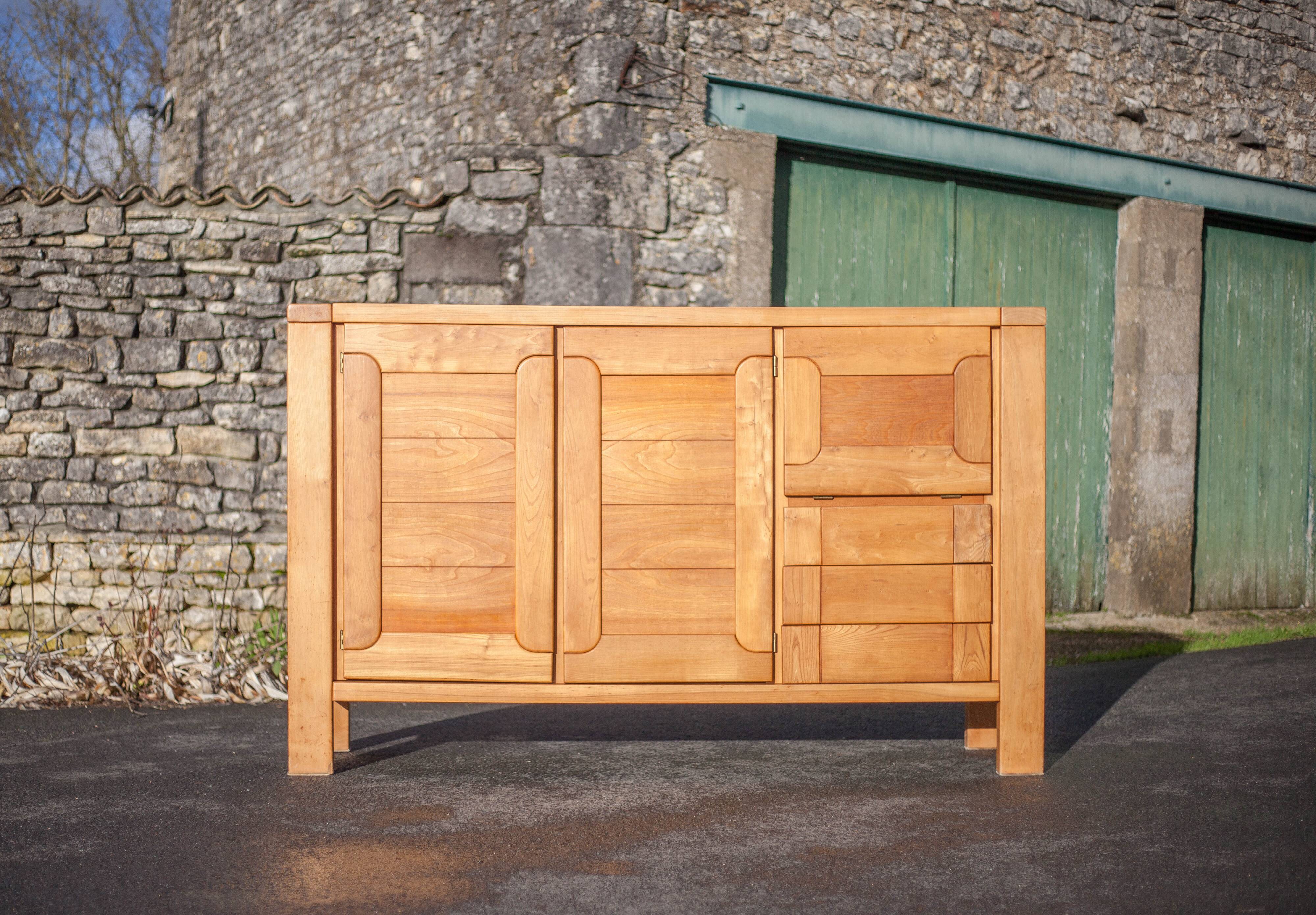 Solid wood sideboard from Regain, wooden storage unit, living room furniture, vintage furniture