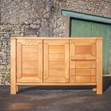 Buffet bois massif de la maison Regain, meuble de rangement bois, meuble de salon, meuble vintage