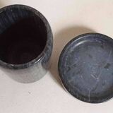 2-piece black marble desk set from the 1970s