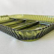 Vintage 1960s American Appetizer Tray Indiana Glass Compartmented Glass