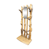 Brutalist coat rack in solid elm