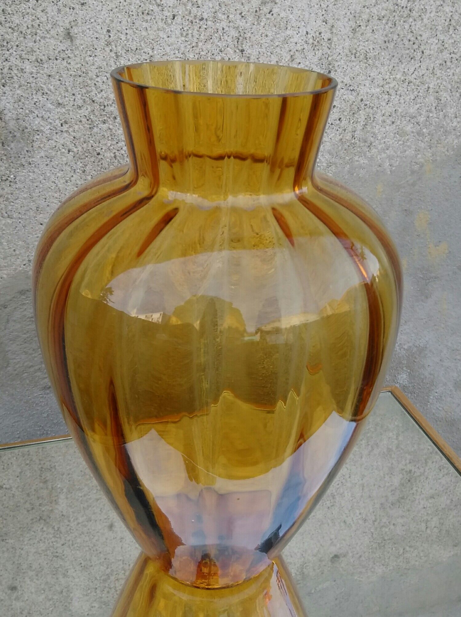 Vase art déco verre orangé