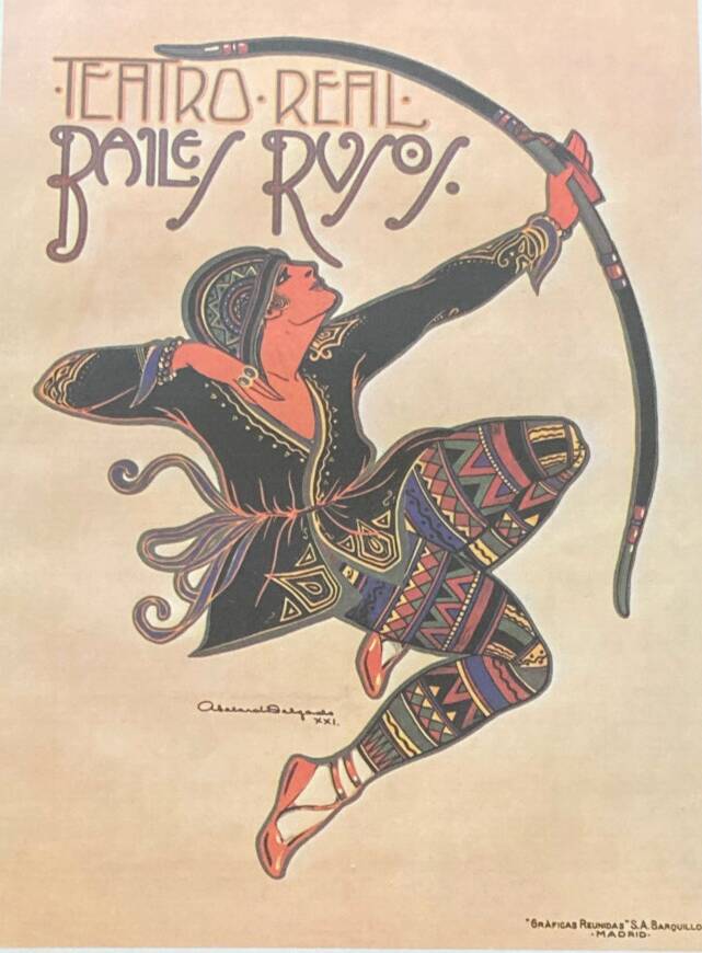Old dance show poster: the Ballets Russes 1921