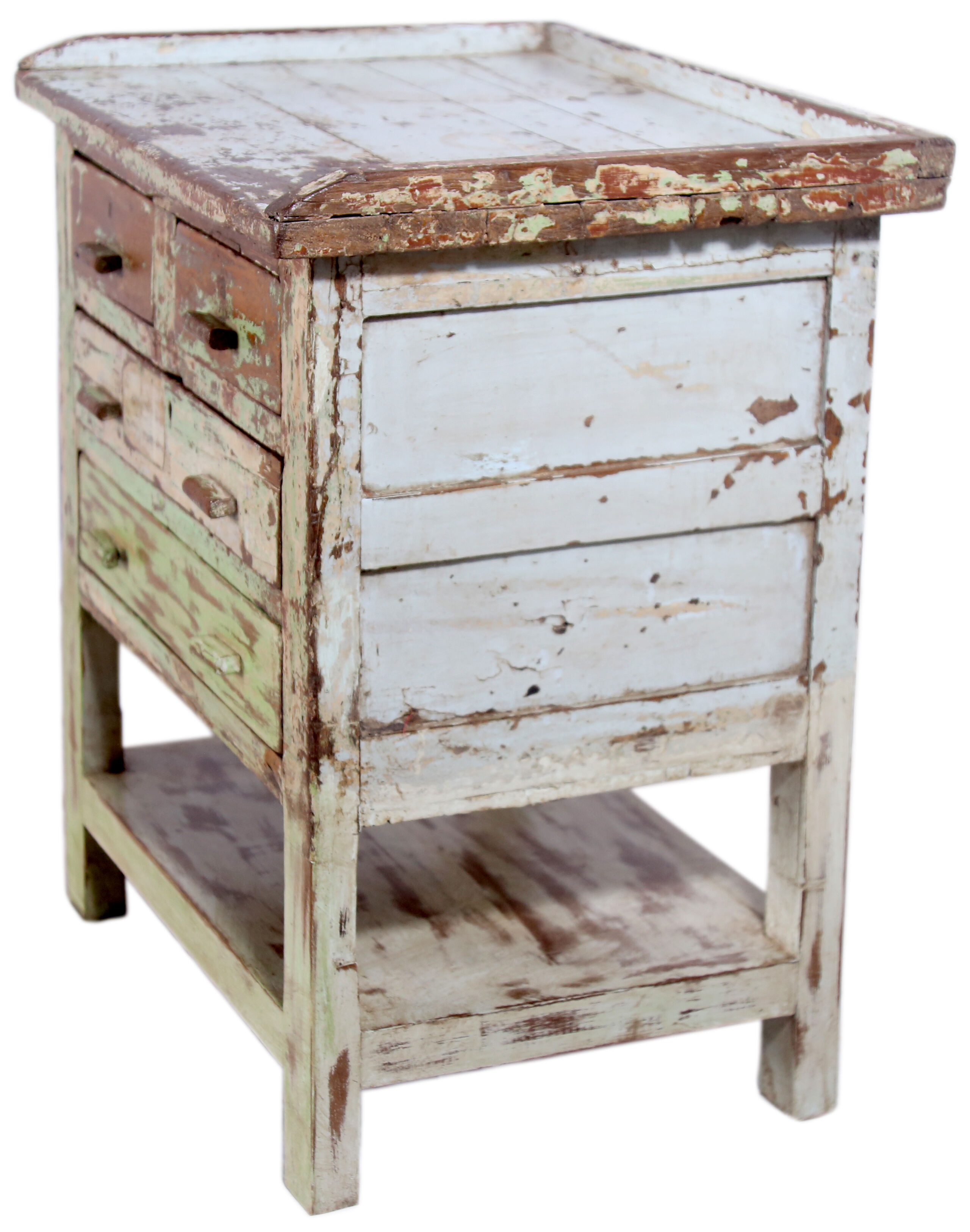 Old Burmese teak bedside furniture