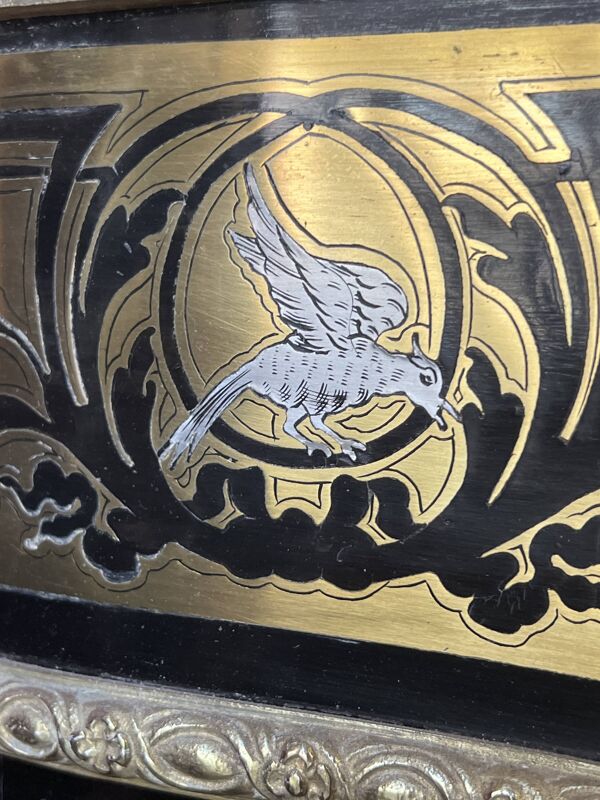 Buffet bas en marqueterie Boulle, meuble d’appui galbé, époque Napoléon III