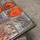 Seventies iron and ceramic coffee table