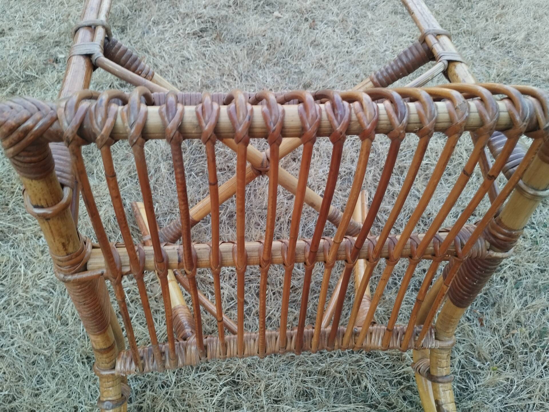 vintage antique rattan armchair