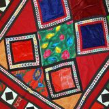 Handmade vintage Uzbek Suzani patchwork kilim 129cm x 227cm, 1960s