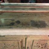 Two-body sideboard in solid oak, Art Nouveau period