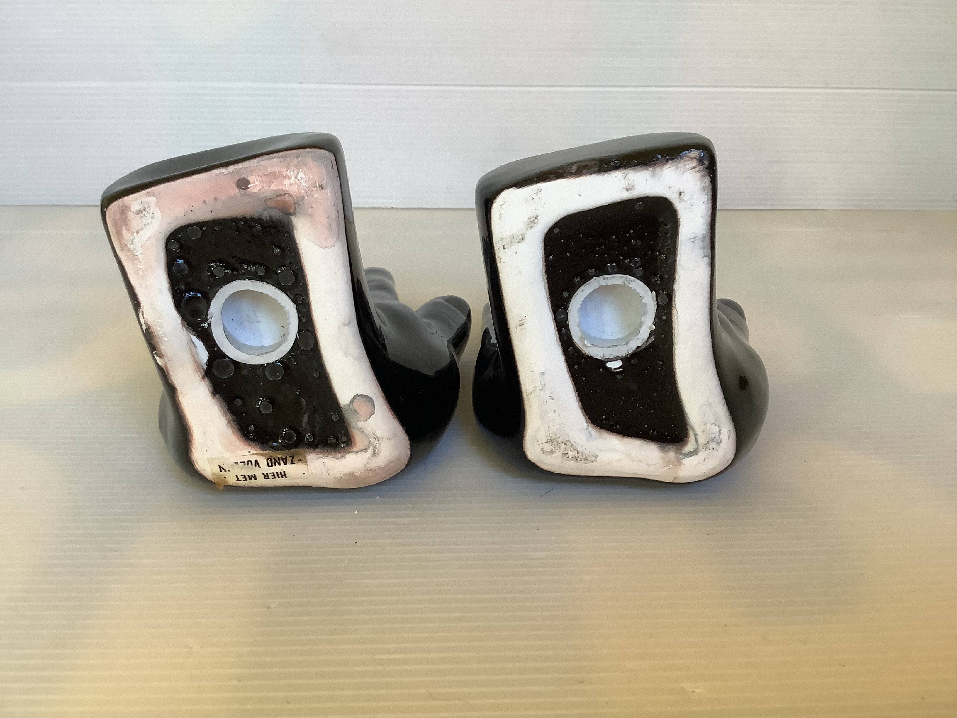 Pair of black hand bookends