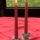 Two vintage white porcelain flower candle holders