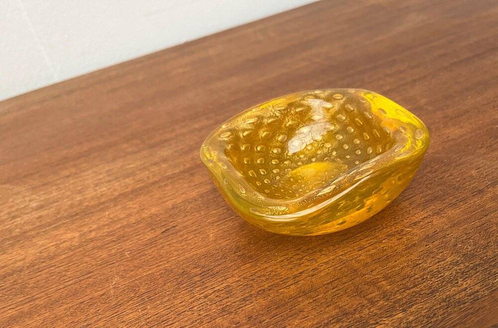 Vintage Italian Bullicante Glass Bowl from Murano