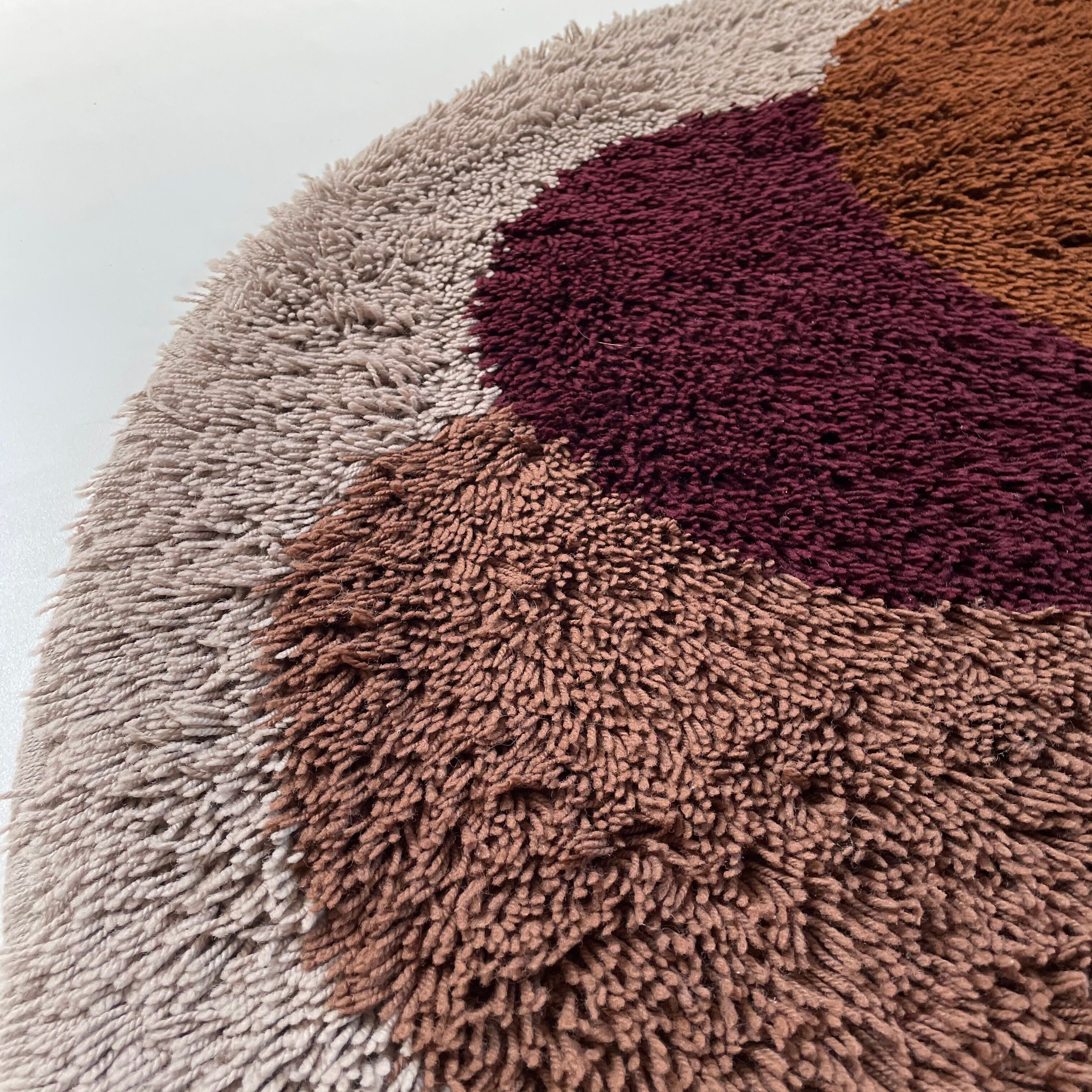 Multi-color high pile rug Desso, Netherlands, 128cm