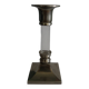Silver-plated metal candlestick and lucite plexiglass
