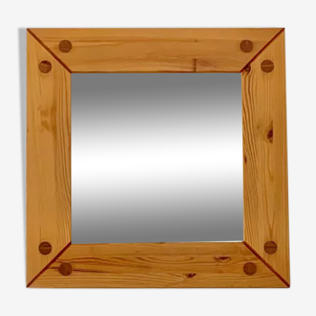 Miroir carré Brutalist en pin