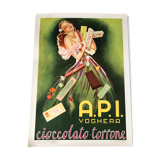 Affiche ancienne Api Voghera Ciocolato - torrone