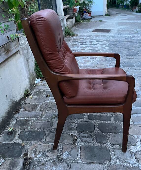 Vintage brown leather armchair