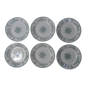 6 assiettes plates compiegne terre de fer