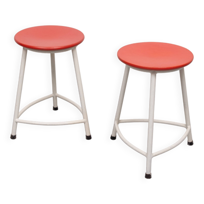 paire de tabourets Ahrend de Cirkel Design Friso Kramer années 1950 Hollande