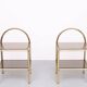 Pair brass bed side tables 1970s France