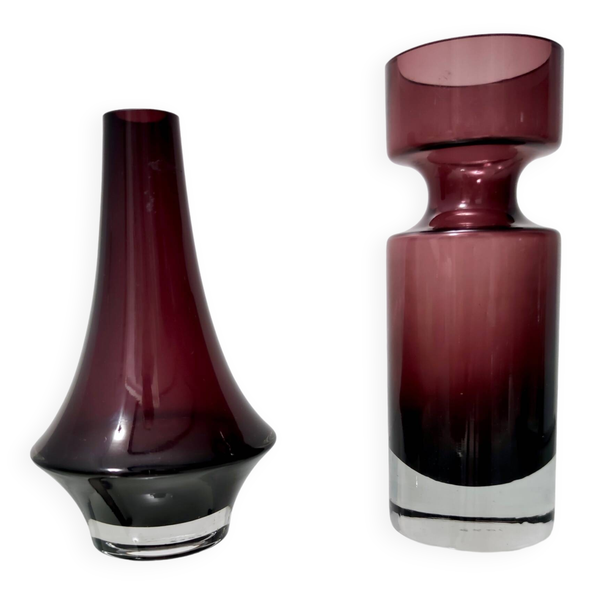 Postmodern Pair of Glass Vases by Tamara Aladin for Riihimaen Lasi Oy, Finland