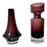 Postmodern Pair of Glass Vases by Tamara Aladin for Riihimaen Lasi Oy, Finland