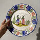 6 Quimper plates with old ceramic characters