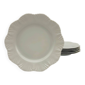 6 assiettes plates en porcelaine de Limoges