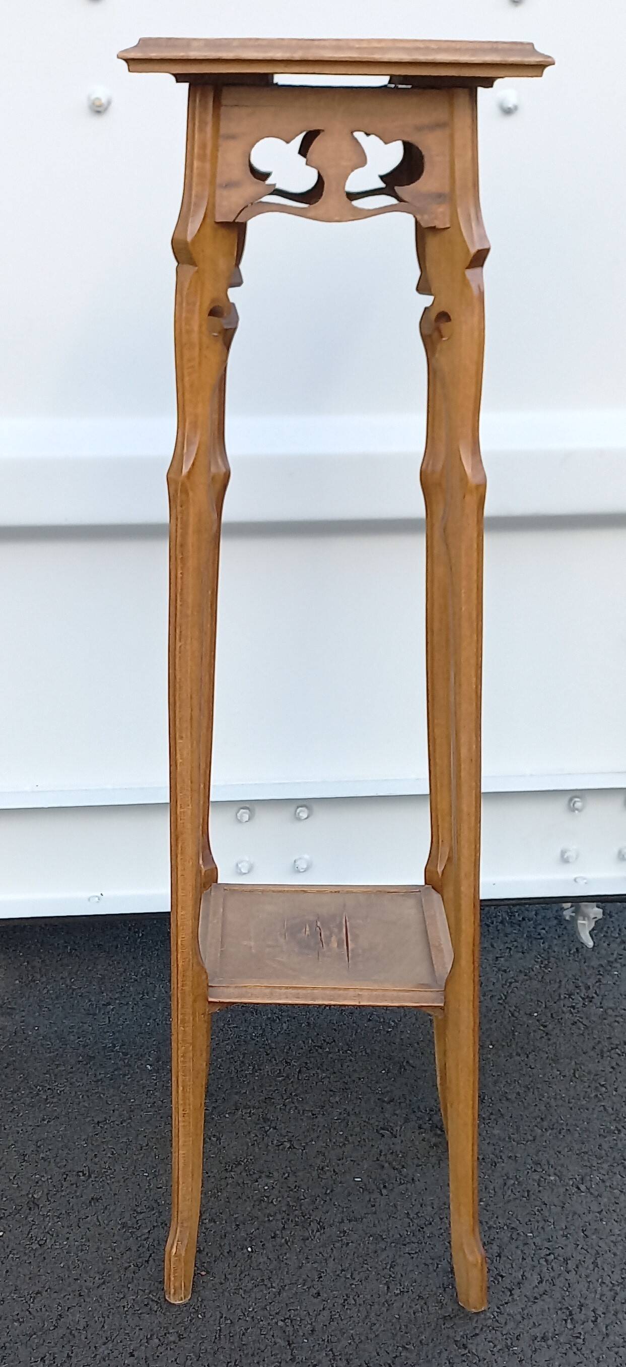 Old large beech saddle from the 1930s for plant holders