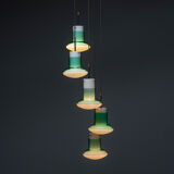 Chandelier in handblown glass Vistosi Italy 1950s