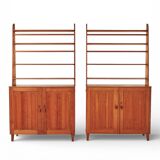 Pine libraries by Carl Malmsten with cabinets, pair, Sweden, 20th century
