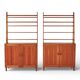 Pine libraries by Carl Malmsten with cabinets, pair, Sweden, 20th century