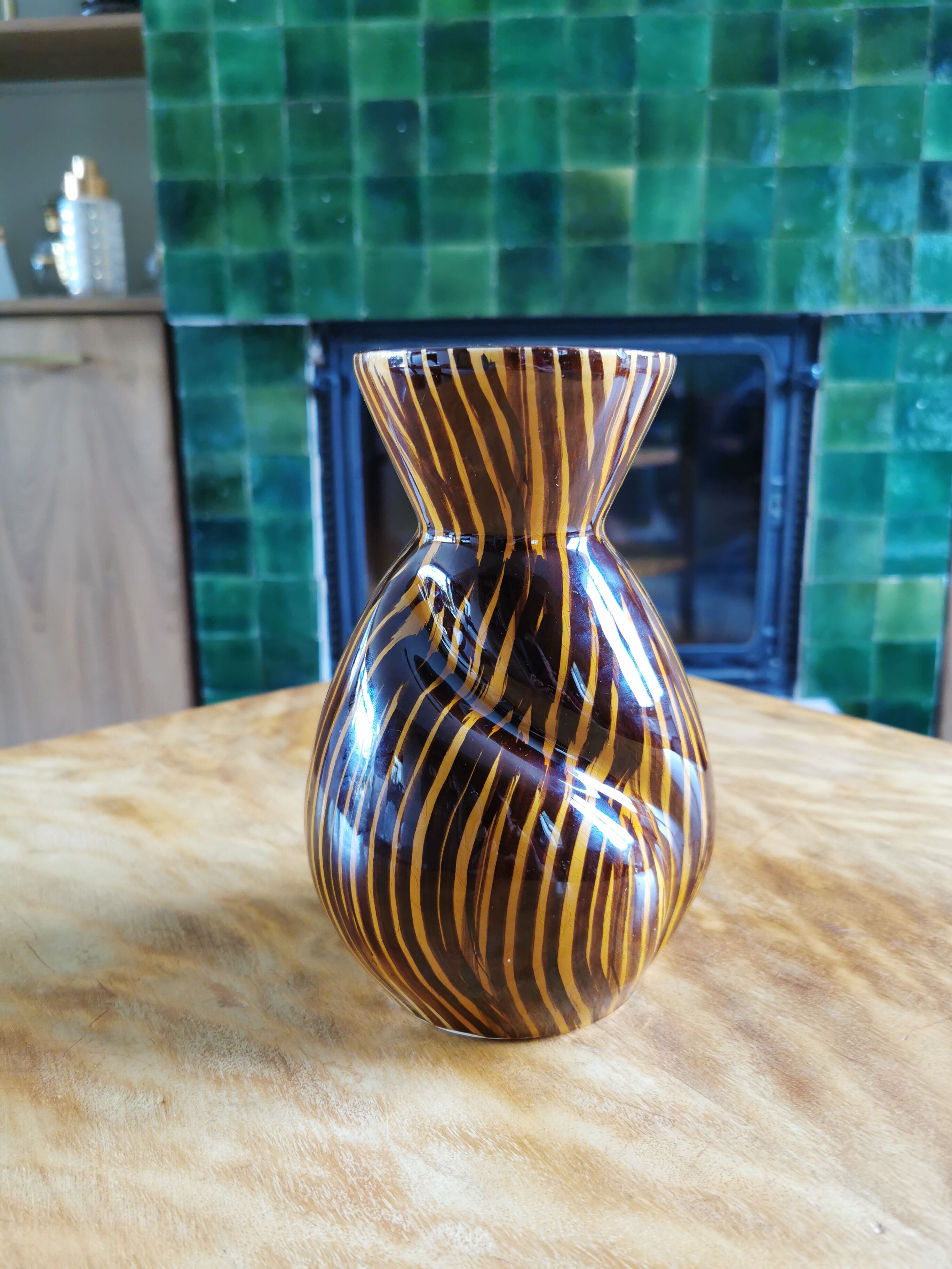 Vintage vase in faience Digoin France