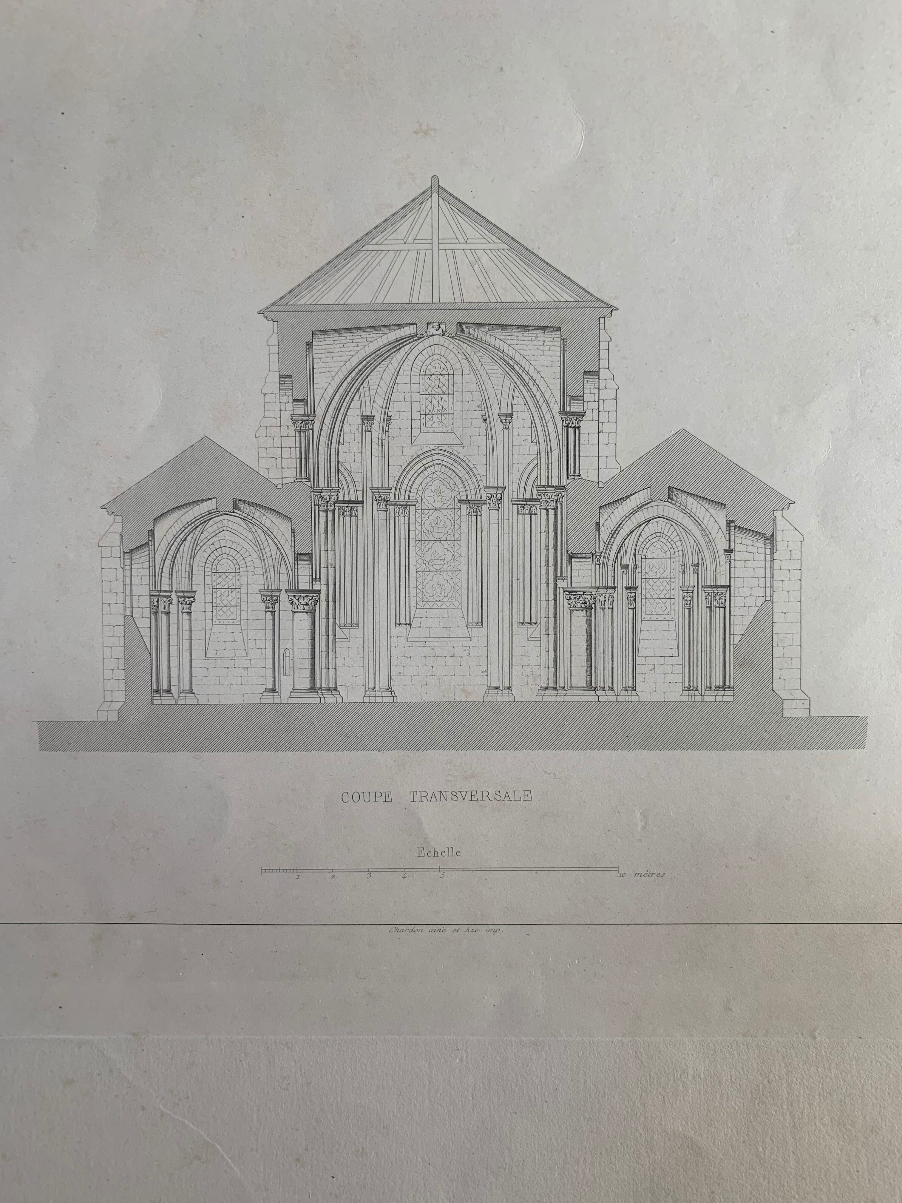 Engraving of ancient architecture