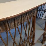 Sideboard of rattan and wood