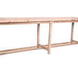 Old burmese teak draper table original white patina