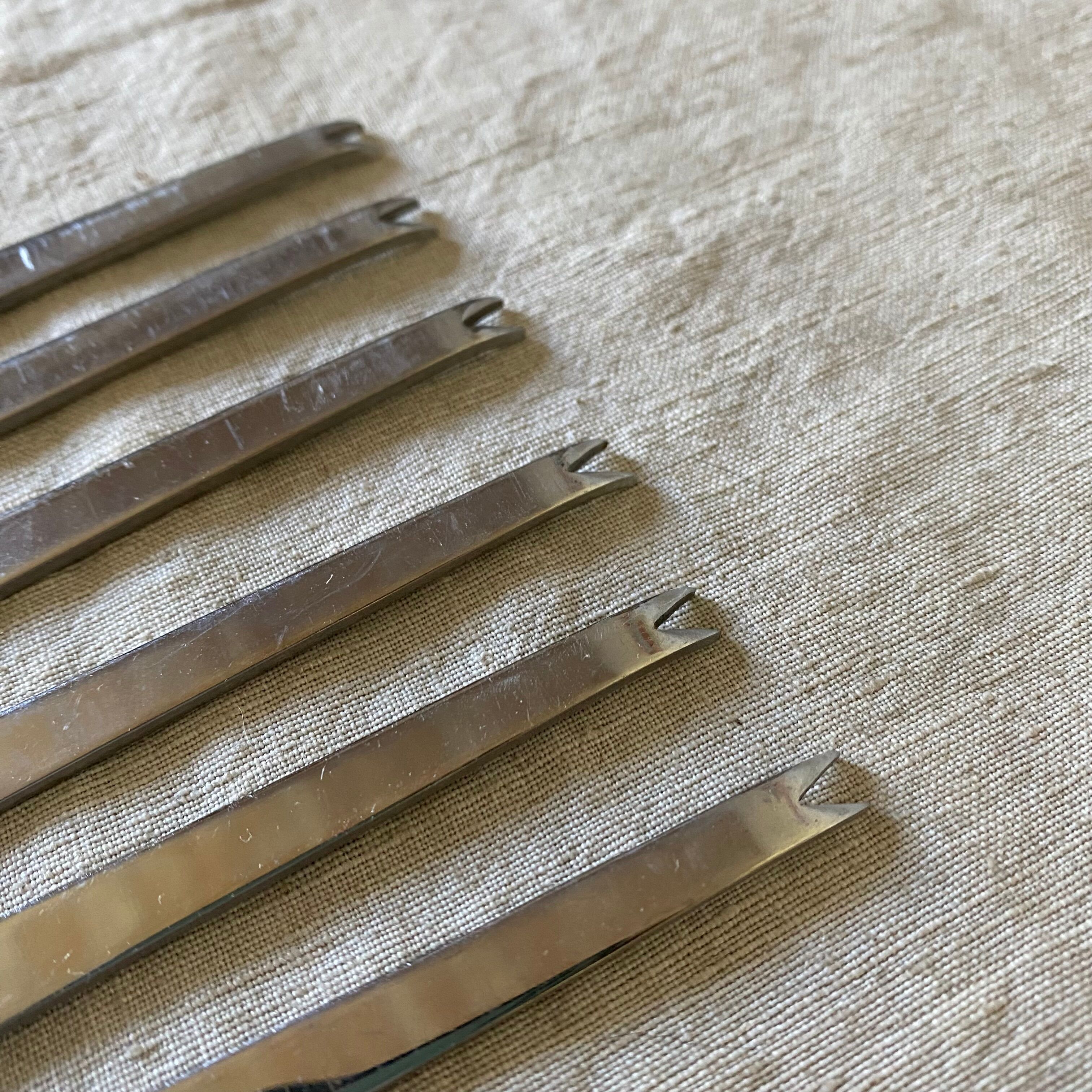 Crustacean forks, Guy Degrenne stainless steel curettes