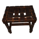 brutalist Spanish vintage leather stool 1960s