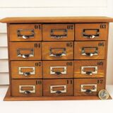 Small workshop furniture with drawers style watchmaker's or apothecary's layette, restyled indus