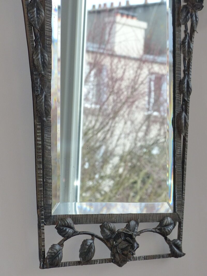 Mirror art deco wrought iron 75x87cm