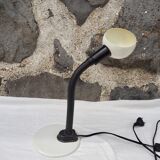 Articulated cream lamp with black plastic arm
