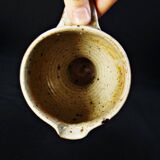 Pichet en grès pyrité à décor de chardons signé Suzanne Dauliach années 70