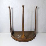 Old wooden half moon tripod console side table