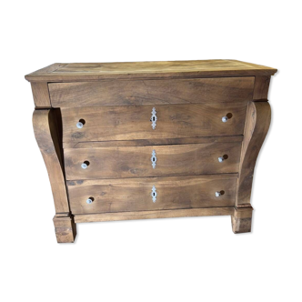 Old raw wood chest of drawers